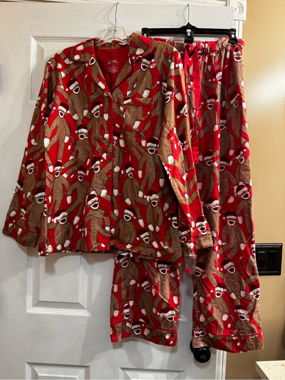 Ladies size small Nick & Nora flannel monkey pajamas
